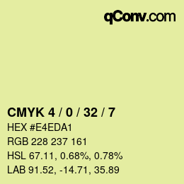 カラーコード: CMYK 4 / 0 / 32 / 7 | qconv.com