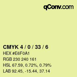 Color code: CMYK 4 / 0 / 33 / 6 | qconv.com