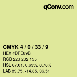 颜色代码: CMYK 4 / 0 / 33 / 9 | qconv.com