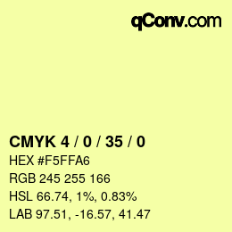 カラーコード: CMYK 4 / 0 / 35 / 0 | qconv.com