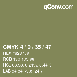 Color code: CMYK 4 / 0 / 35 / 47 | qconv.com