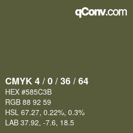 カラーコード: CMYK 4 / 0 / 36 / 64 | qconv.com