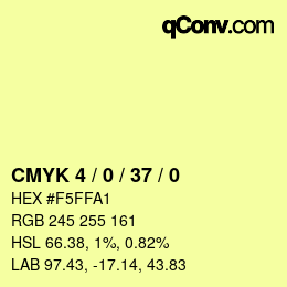 Color code: CMYK 4 / 0 / 37 / 0 | qconv.com