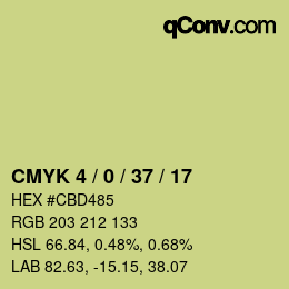 Farbcode: CMYK 4 / 0 / 37 / 17 | qconv.com