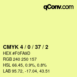 颜色代码: CMYK 4 / 0 / 37 / 2 | qconv.com