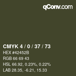 カラーコード: CMYK 4 / 0 / 37 / 73 | qconv.com