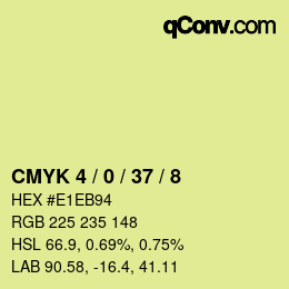 カラーコード: CMYK 4 / 0 / 37 / 8 | qconv.com