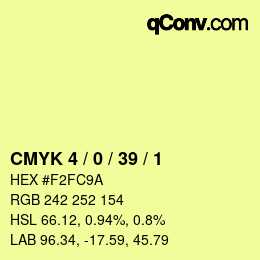 カラーコード: CMYK 4 / 0 / 39 / 1 | qconv.com