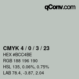 Color code: CMYK 4 / 0 / 3 / 23 | qconv.com