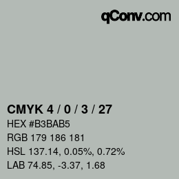 颜色代码: CMYK 4 / 0 / 3 / 27 | qconv.com