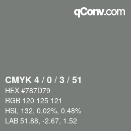 Color code: CMYK 4 / 0 / 3 / 51 | qconv.com