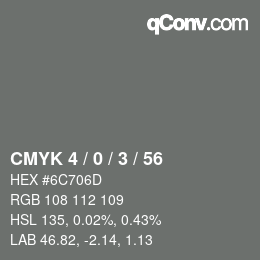 Color code: CMYK 4 / 0 / 3 / 56 | qconv.com