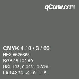 颜色代码: CMYK 4 / 0 / 3 / 60 | qconv.com