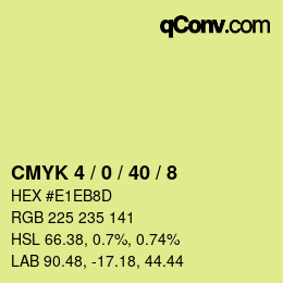 カラーコード: CMYK 4 / 0 / 40 / 8 | qconv.com