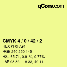 カラーコード: CMYK 4 / 0 / 42 / 2 | qconv.com