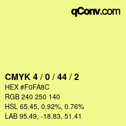 Color code: CMYK 4 / 0 / 44 / 2 | qconv.com