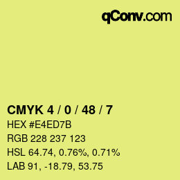 Farbcode: CMYK 4 / 0 / 48 / 7 | qconv.com