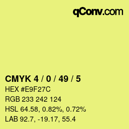 カラーコード: CMYK 4 / 0 / 49 / 5 | qconv.com
