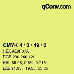 Farbcode: CMYK 4 / 0 / 49 / 6 | qconv.com