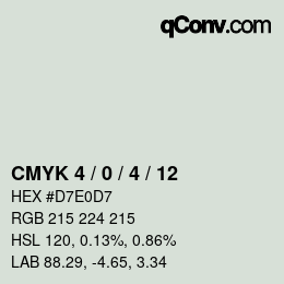 カラーコード: CMYK 4 / 0 / 4 / 12 | qconv.com