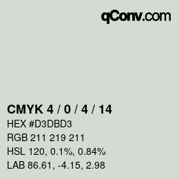 カラーコード: CMYK 4 / 0 / 4 / 14 | qconv.com