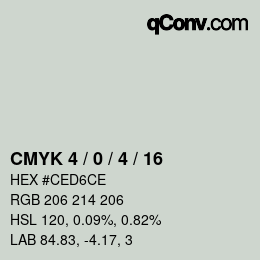 カラーコード: CMYK 4 / 0 / 4 / 16 | qconv.com