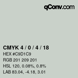 カラーコード: CMYK 4 / 0 / 4 / 18 | qconv.com