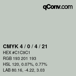 カラーコード: CMYK 4 / 0 / 4 / 21 | qconv.com