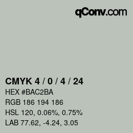 Color code: CMYK 4 / 0 / 4 / 24 | qconv.com