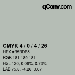 カラーコード: CMYK 4 / 0 / 4 / 26 | qconv.com