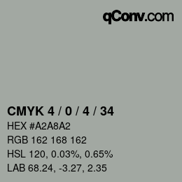 Color code: CMYK 4 / 0 / 4 / 34 | qconv.com