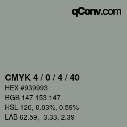 颜色代码: CMYK 4 / 0 / 4 / 40 | qconv.com