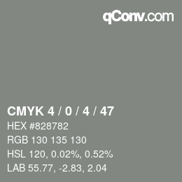 Color code: CMYK 4 / 0 / 4 / 47 | qconv.com