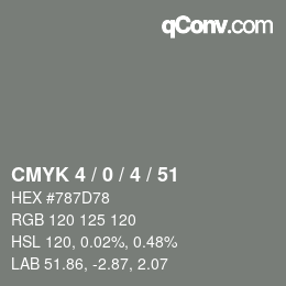 Color code: CMYK 4 / 0 / 4 / 51 | qconv.com