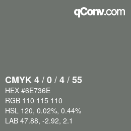 カラーコード: CMYK 4 / 0 / 4 / 55 | qconv.com