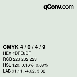 Color code: CMYK 4 / 0 / 4 / 9 | qconv.com