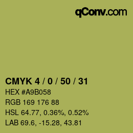 Código de color: CMYK 4 / 0 / 50 / 31 | qconv.com