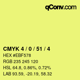 Código de color: CMYK 4 / 0 / 51 / 4 | qconv.com
