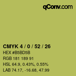 カラーコード: CMYK 4 / 0 / 52 / 26 | qconv.com
