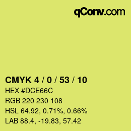颜色代码: CMYK 4 / 0 / 53 / 10 | qconv.com