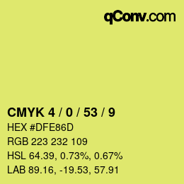 Color code: CMYK 4 / 0 / 53 / 9 | qconv.com