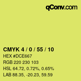 Farbcode: CMYK 4 / 0 / 55 / 10 | qconv.com