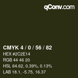 Color code: CMYK 4 / 0 / 56 / 82 | qconv.com