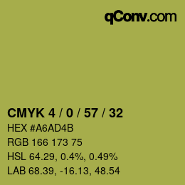 Color code: CMYK 4 / 0 / 57 / 32 | qconv.com