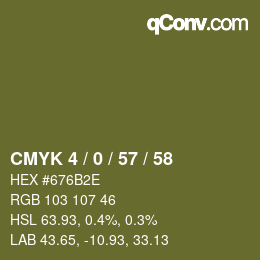カラーコード: CMYK 4 / 0 / 57 / 58 | qconv.com