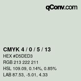 Color code: CMYK 4 / 0 / 5 / 13 | qconv.com