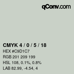 カラーコード: CMYK 4 / 0 / 5 / 18 | qconv.com