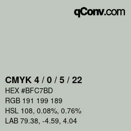 Color code: CMYK 4 / 0 / 5 / 22 | qconv.com