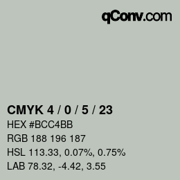 Color code: CMYK 4 / 0 / 5 / 23 | qconv.com