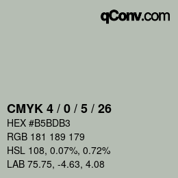 颜色代码: CMYK 4 / 0 / 5 / 26 | qconv.com